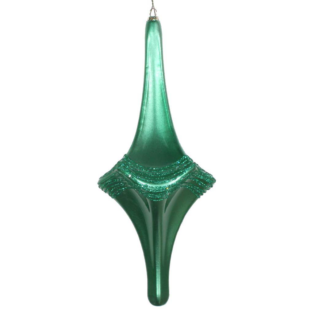 12" Seafoam Green Candy Glitter Drop Style Christmas Ornament 1