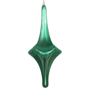 12" Seafoam Green Candy Glitter Drop Style Christmas Ornament 1