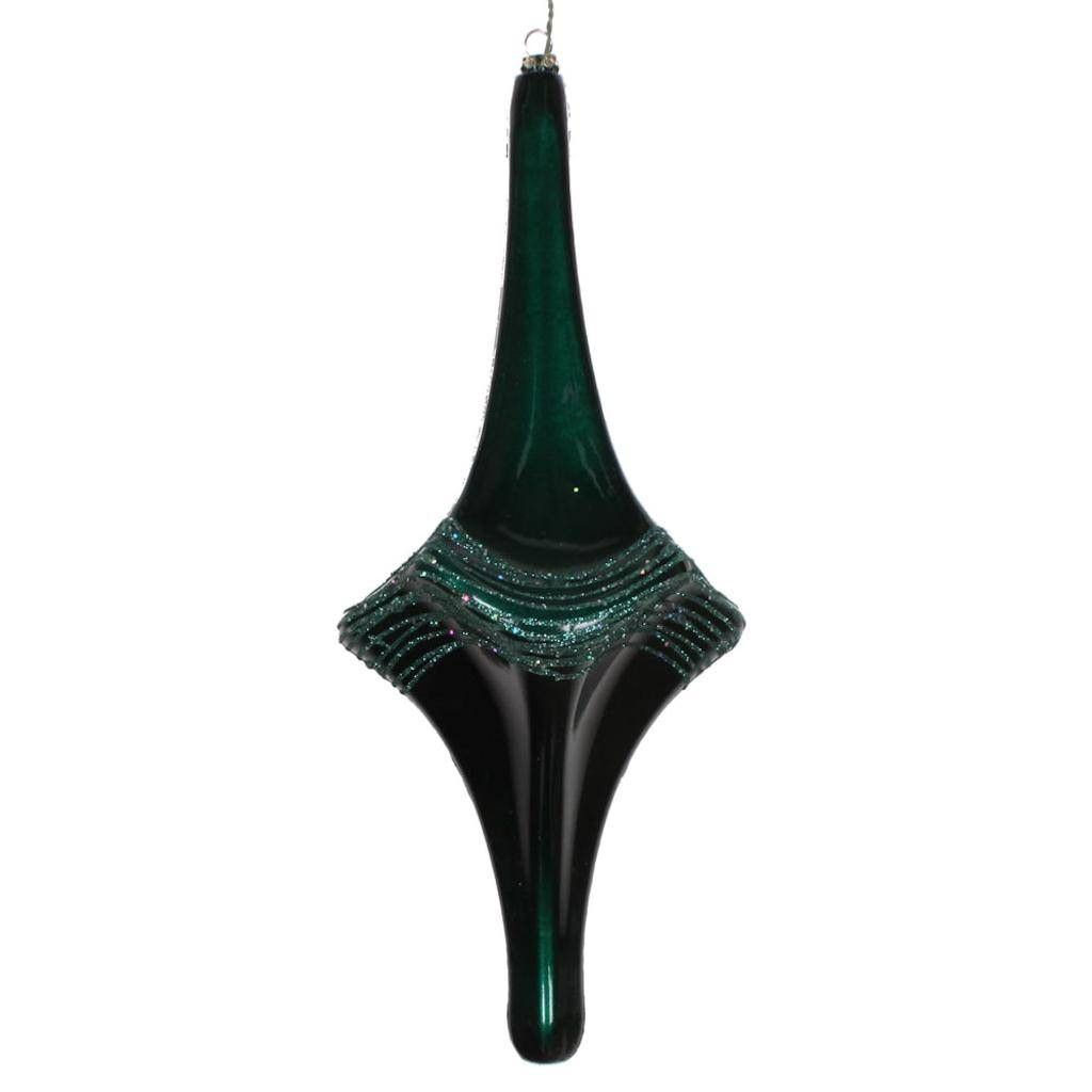 12" Sea Blue Candy Glitter Drop Ornament 1