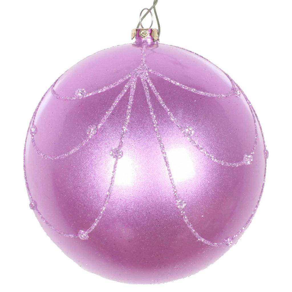 4" - Orchid - Candy Glitter - Curtain Ornament (4 Pack) 1