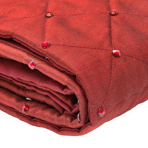 52" Burgundy Quilt Stitch Jewel Square Tree Skirt 4