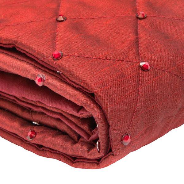 52" Burgundy Quilt Stitch Jewel Square Tree Skirt 4