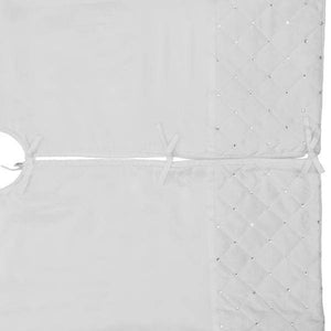 52" Ivory Quilt Stitch Jewel Square Tree Skirt 2