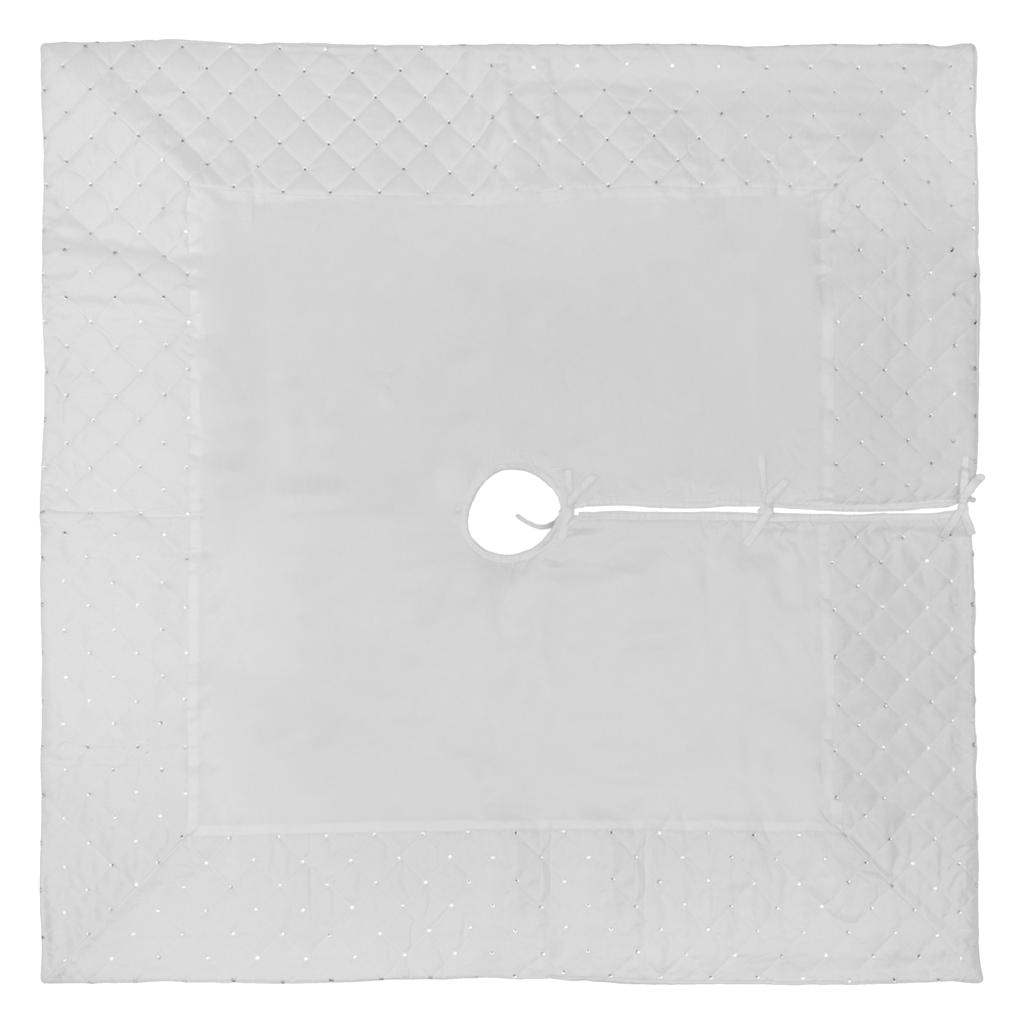 52" Ivory Quilt Stitch Jewel Square Tree Skirt 1