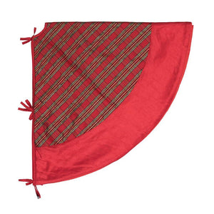 52" Red/Gold Plaid Tree Skirt 1