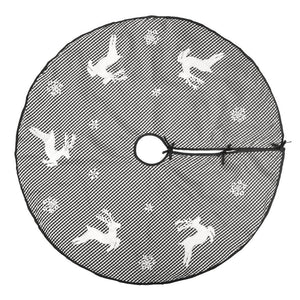 48" White/Black Checkered Reindeer Tree Skirt 1