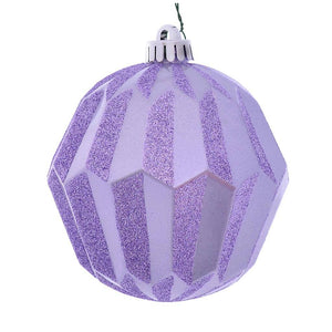 5" Lilac Glitter Faceted Ball Ornament (3 pack) 1