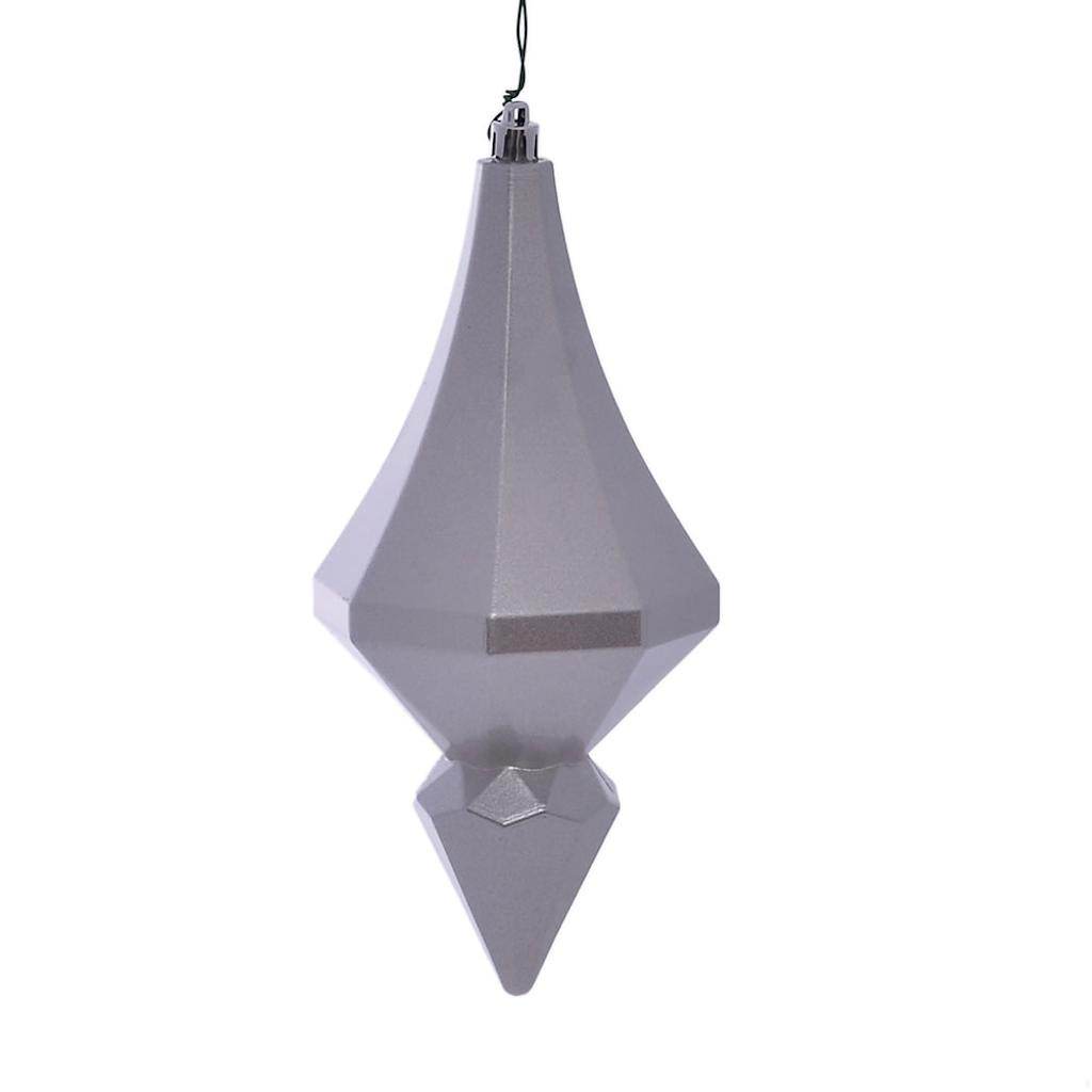 8" Silver Candy Diamond Finial Ornament (2 pack) 1
