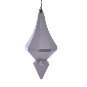 8" Silver Candy Diamond Finial Ornament (2 pack) 1