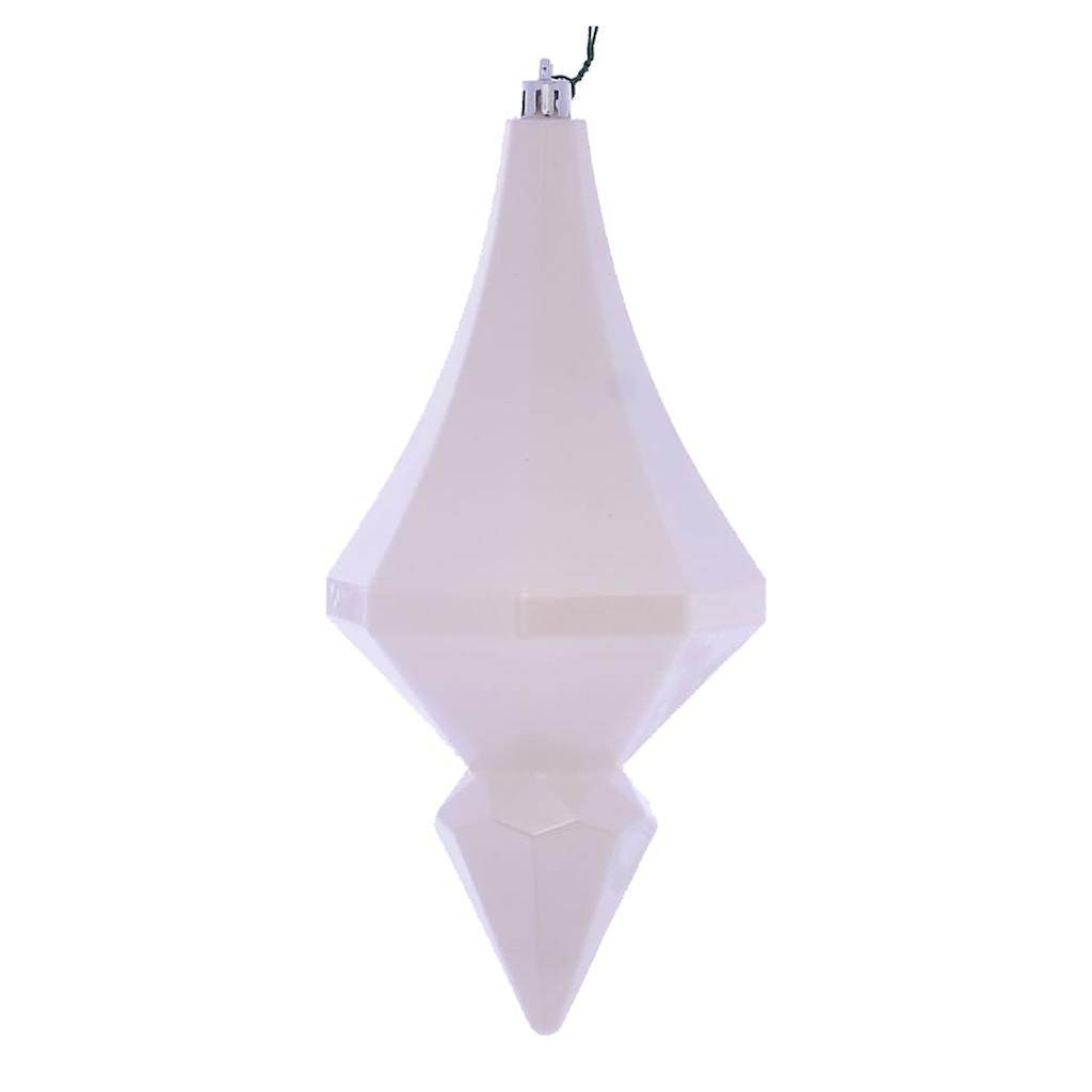 8" White Candy Diamond Finial Ornament (2 pack) 1