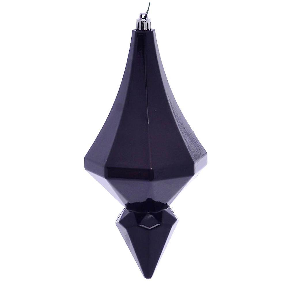 8" Black Candy Diamond Finial Ornament (2 pack) 1