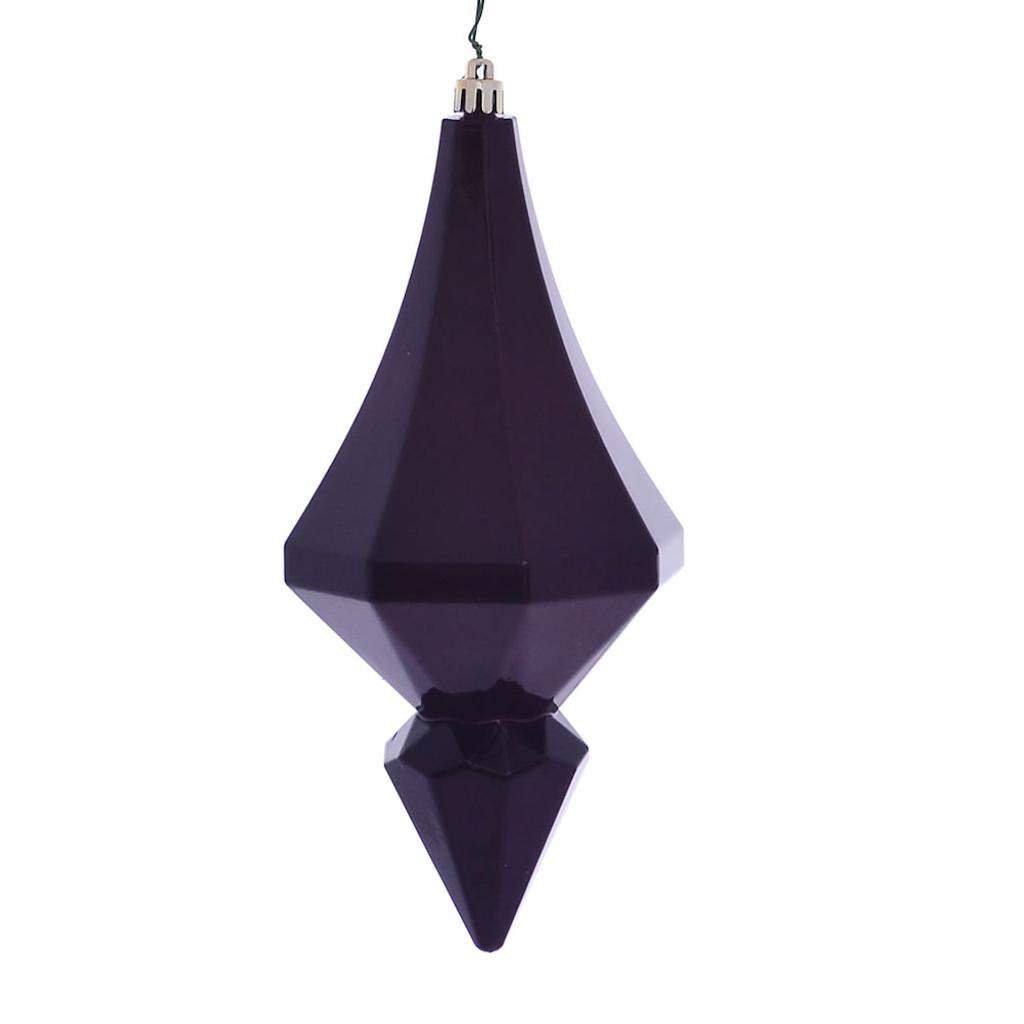 8" Plum Candy Diamond Finial Ornament (2 pack) 1