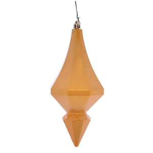 8" Honey Gold Candy Diamond Finial Ornament (2 pack) 1