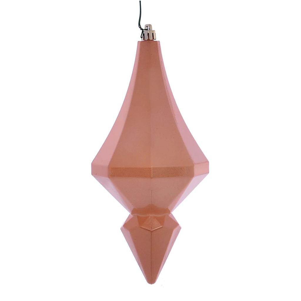 8" Rose Gold Candy Diamond Finial Ornament (2 pack) 1
