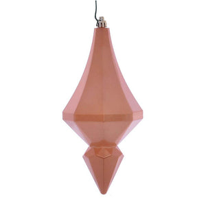 8" Rose Gold Candy Diamond Finial Ornament (2 pack) 1
