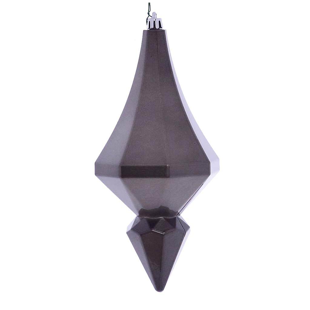 8" Gunmetal Candy Diamond Finial Ornament (2 pack) 1