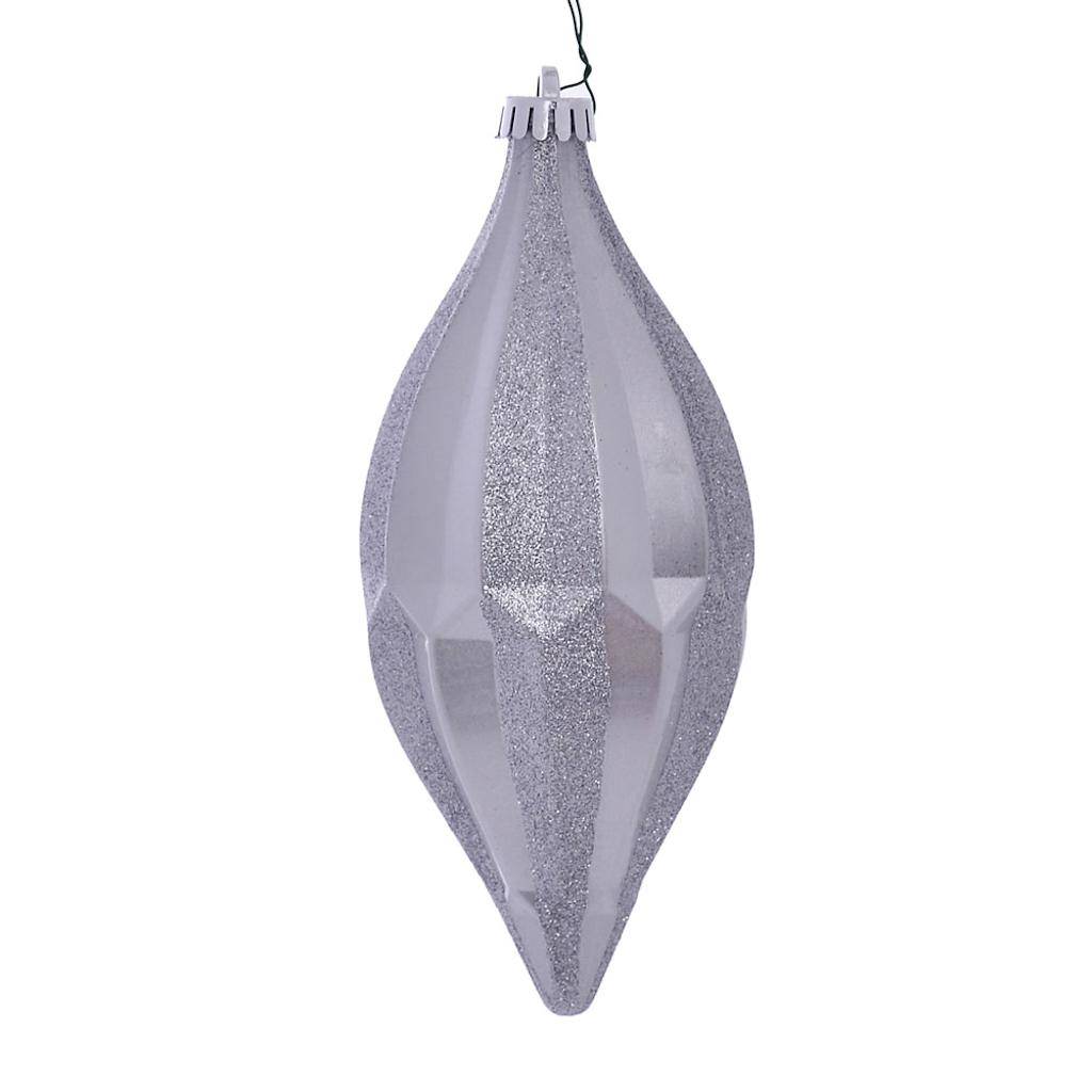10" Silver Candy Glitter Shuttle Ornament (2 pack) 1