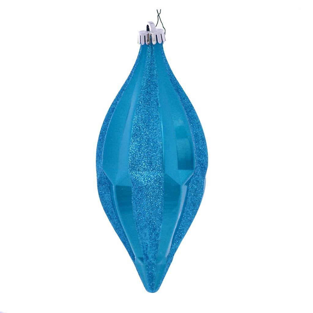 10" Turquoise Candy Glitter Shuttle Ornament (2 pack) 1