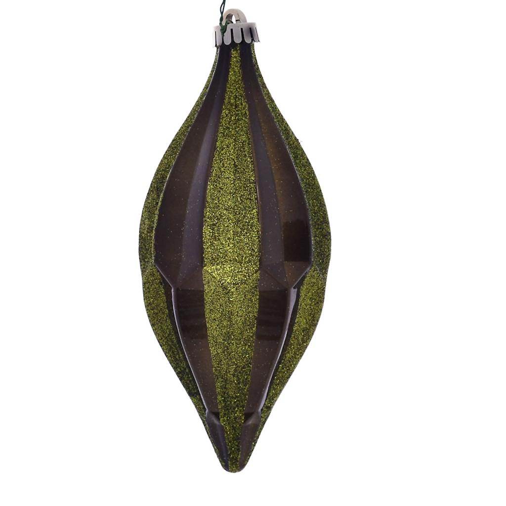 10'' Olive Candy Glitter Shuttle Christmas Ornament (2 Pack) 1