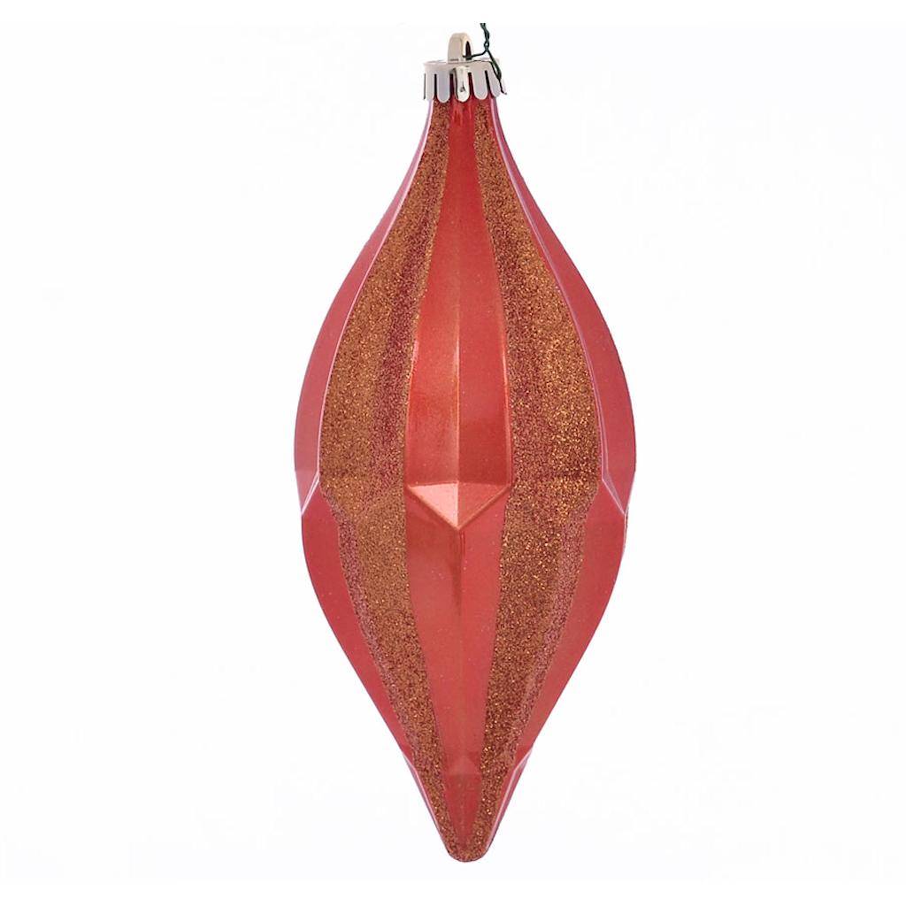 10" Burnished Orange Candy Glitter Shuttle Ornament (2 pack) 1