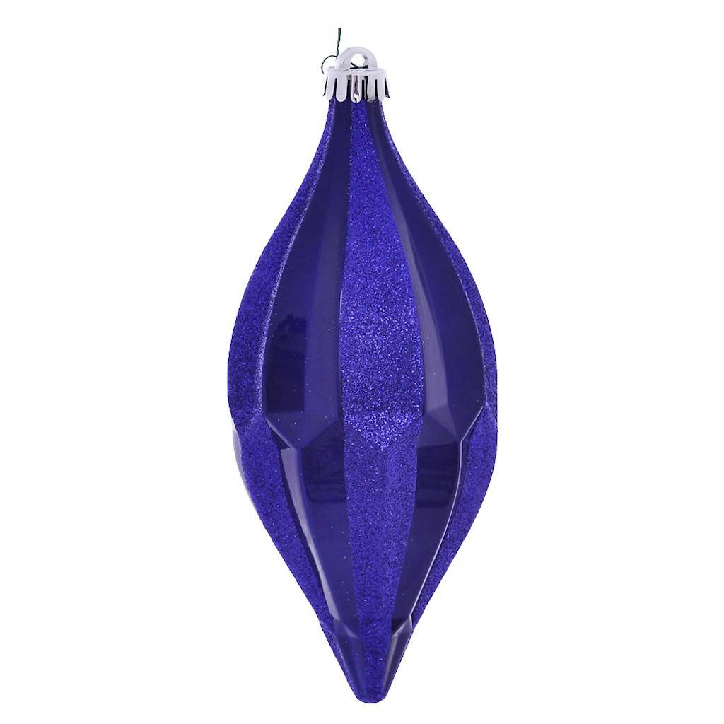 10" Cobalt Blue Candy Glitter Shuttle Ornament (2 pack) 1