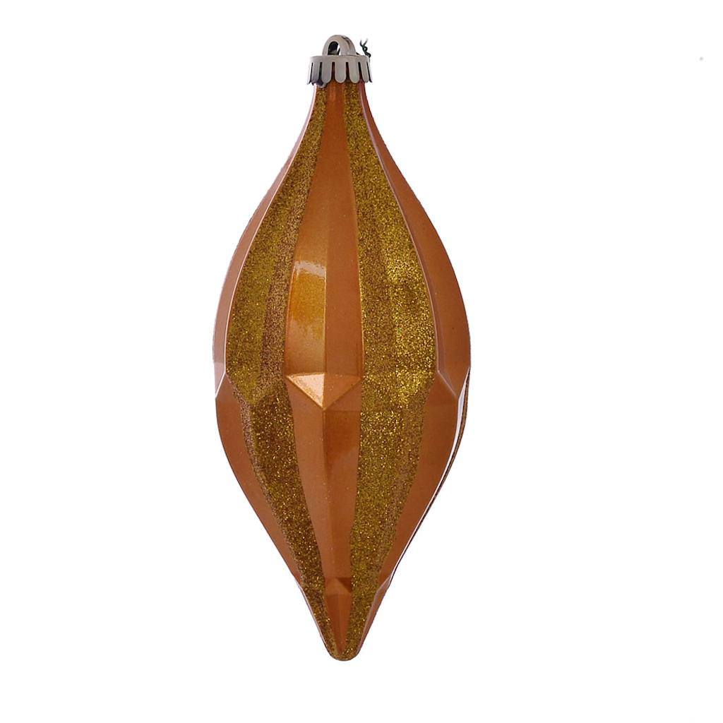 10" Antique Gold Candy Glitter Shuttle Ornament (2 pack) 1
