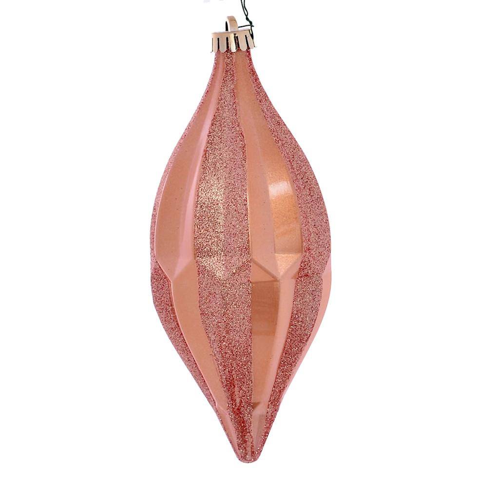 10" Rose Gold Candy Glitter Shuttle Ornament (2 pack) 1