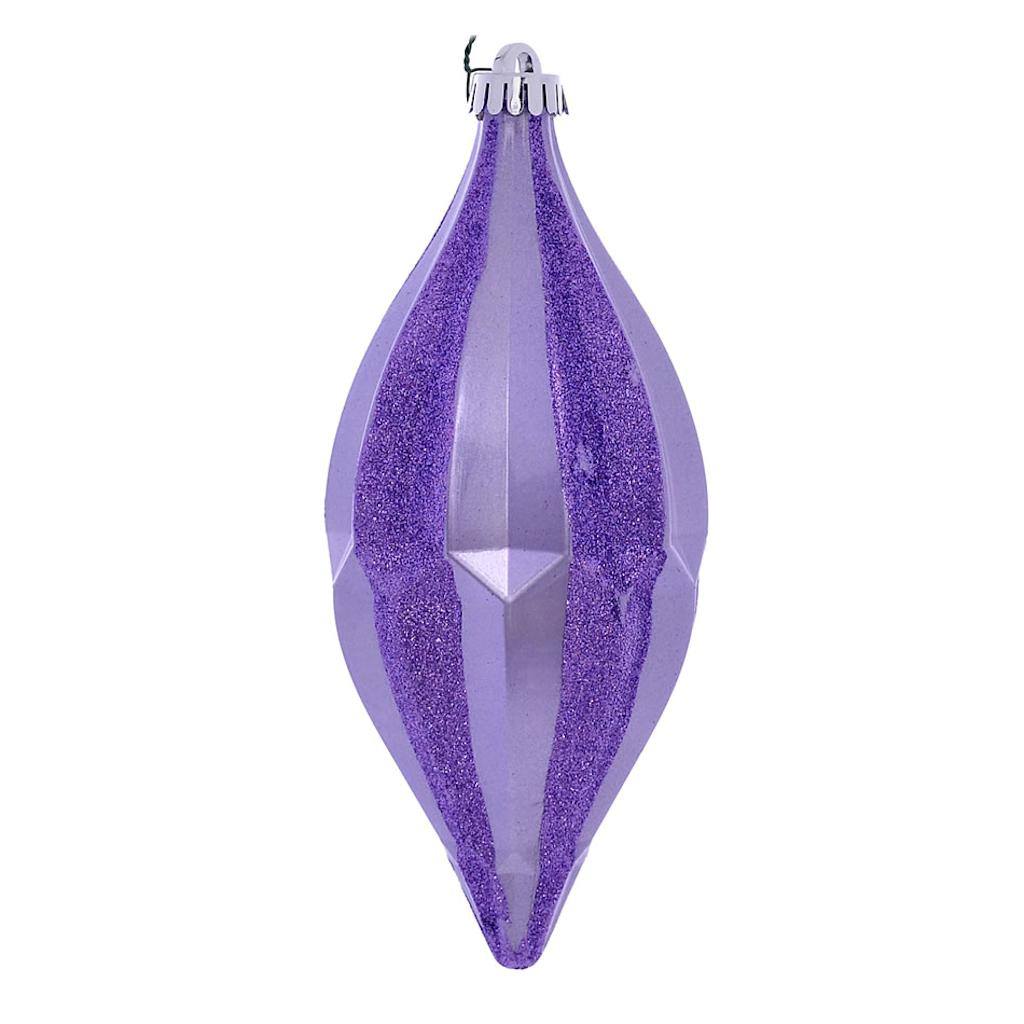10" Lavender Candy Glitter Shuttle Ornament (2 pack) 1