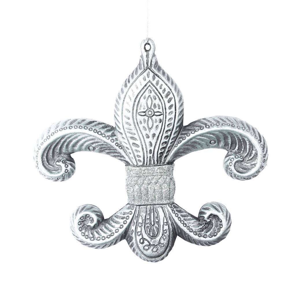 7.3" Limestone Antique Fleur-de-lis Ornament (2 pack) 1