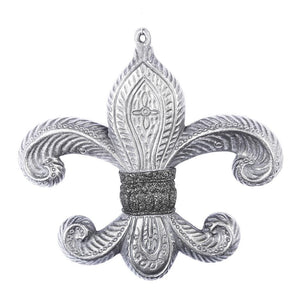 7.3" Gunmetal Antique Fleur-de-lis Ornament (2 pack) 1