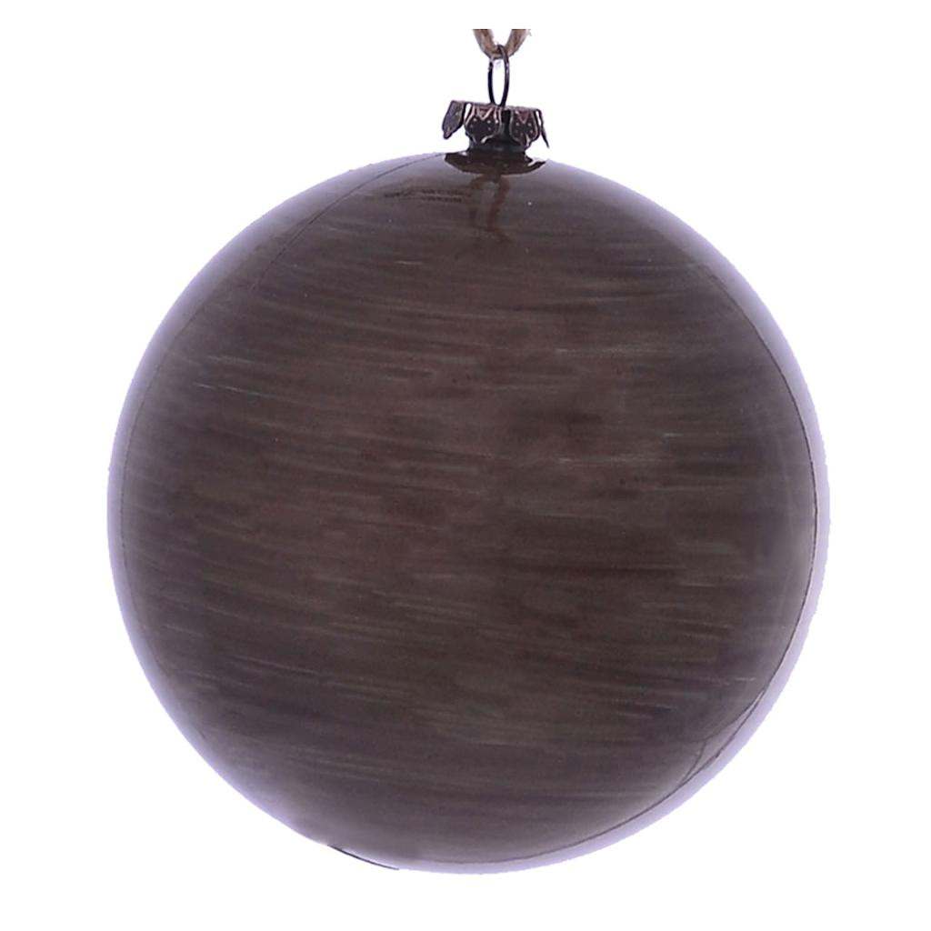 4" Pewter Wood Grain Ball Ornament (6 pack) 1