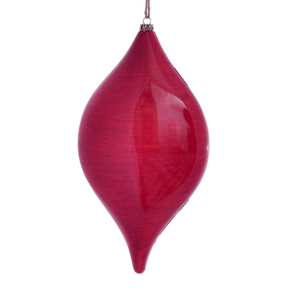 11.5" Red Wood Grain Drop Ornament (2 pack) 1