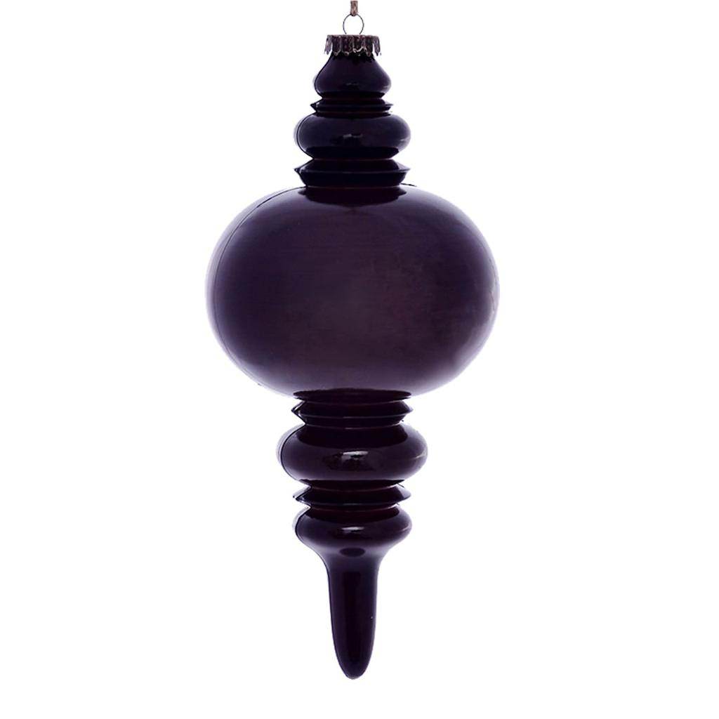 13" Plum Wood Grain Finial Ornament 1