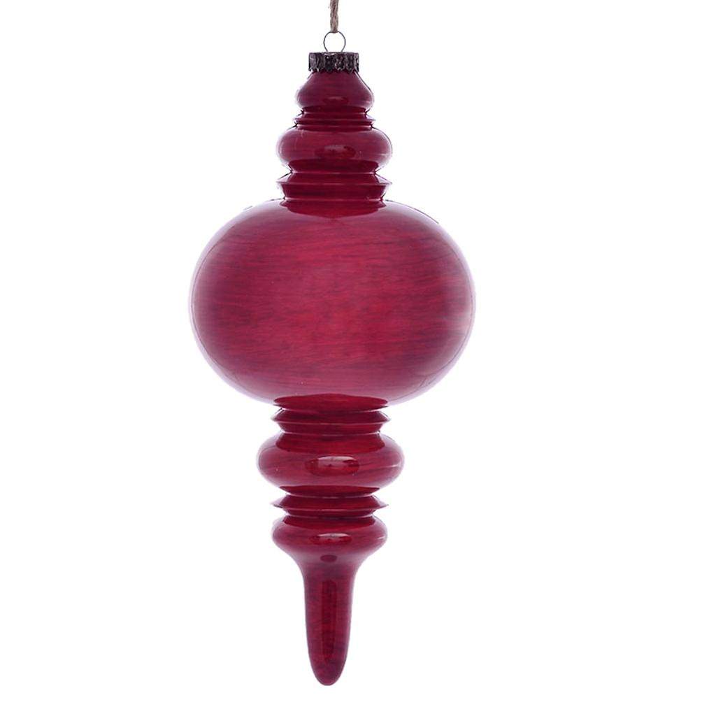 13" Red Wood Grain Finial Ornament 1
