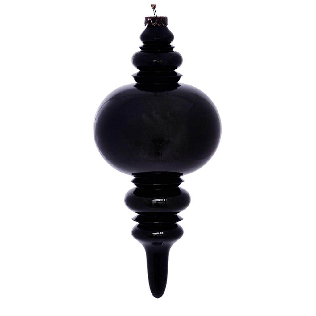 13" Moss Green Wood Grain Finial Ornament 1