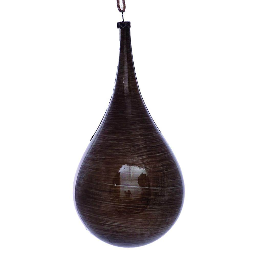 4" Pewter Wood Grain Teardrop Ornament (2 pack) 1