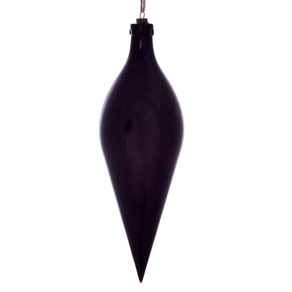 12" Plum Wood Grain Shuttle Ornament (2 pack) 1