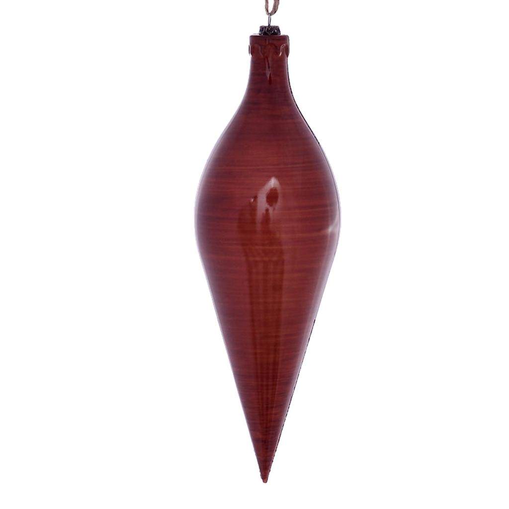 12" Copper Wood Grain Shuttle Ornament (2 pack) 1