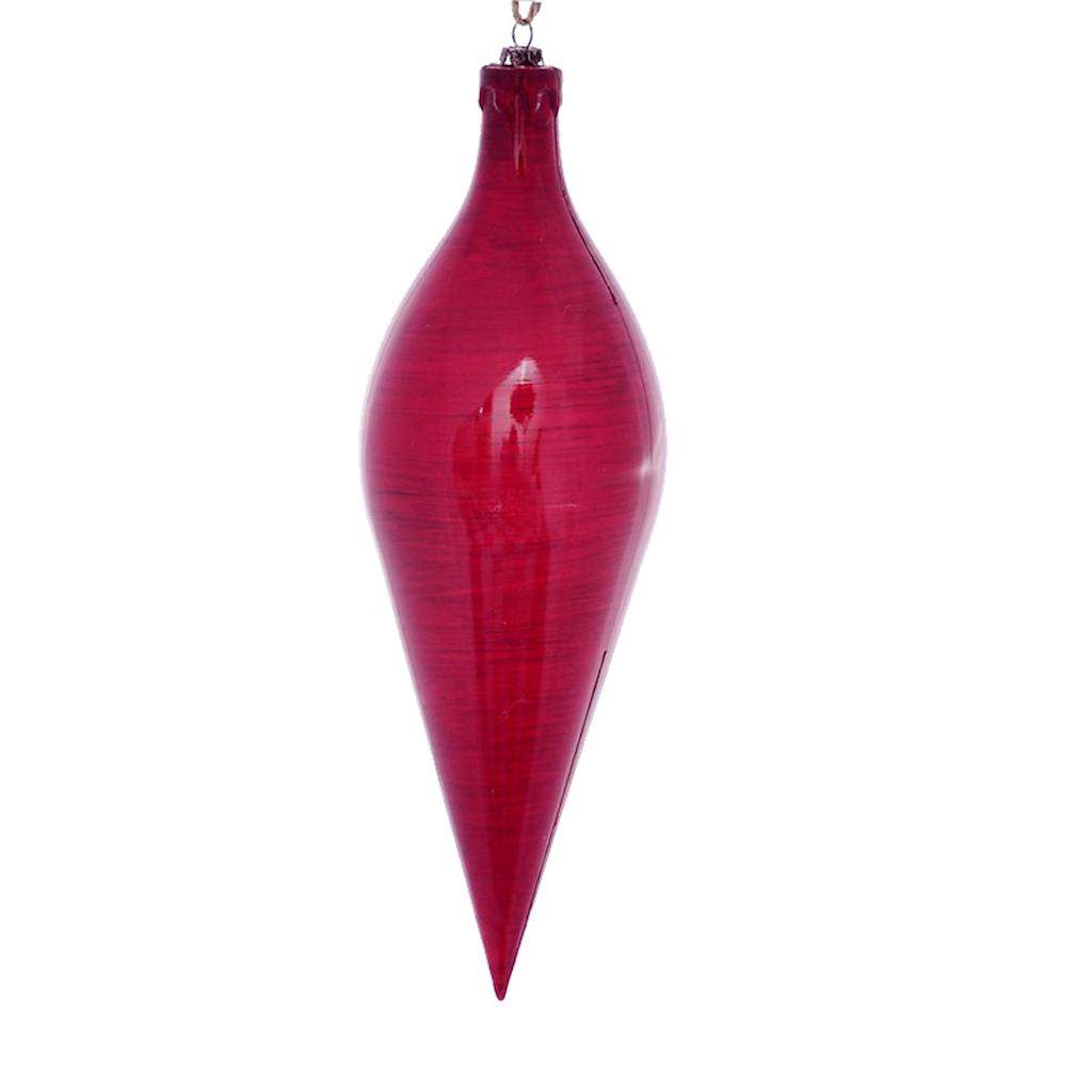 12" Red Wood Grain Shuttle Ornament (2 pack) 1