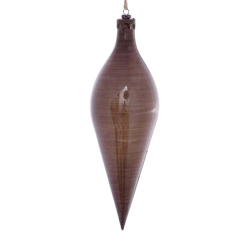 12" Pewter Wood Grain Shuttle Ornament (2 pack) 1