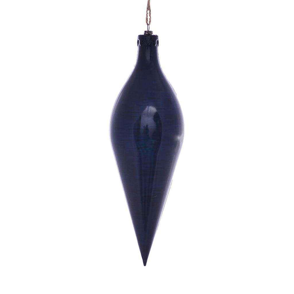 12" Midnight Blue Wood Grain Shuttle Ornament (2 pack) 1