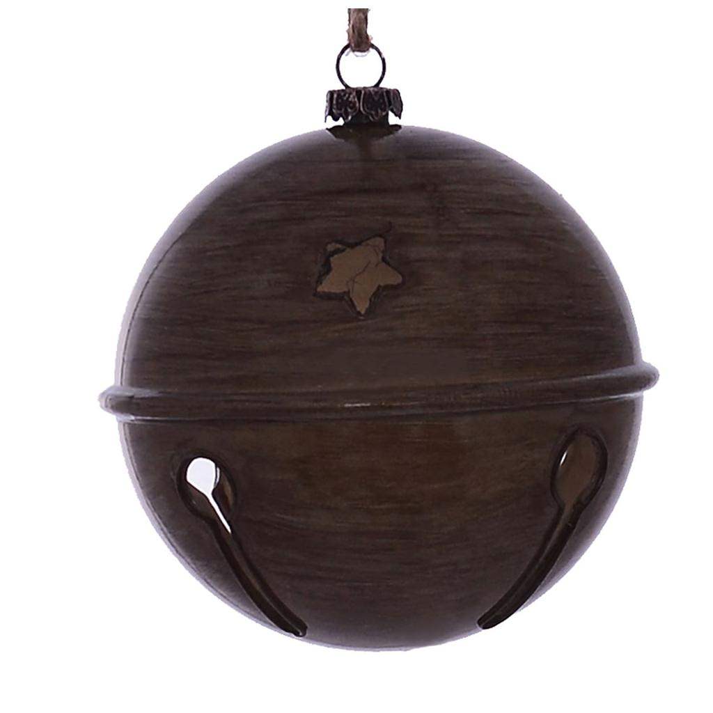 3" Pewter Wood Grain Bell Ornament (6 pack) 1