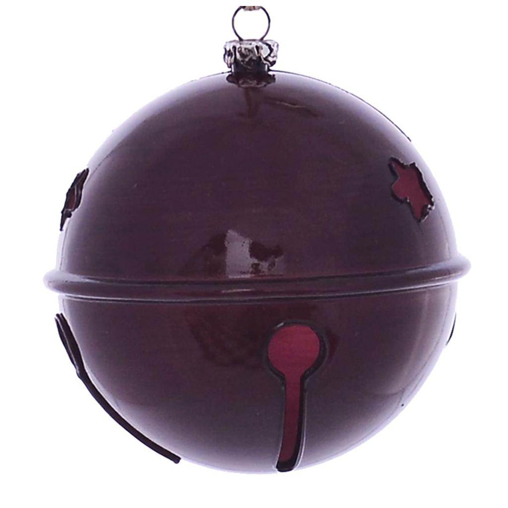 4.75" Burgundy Wood Grain Bell Ornament (4 pack) 1