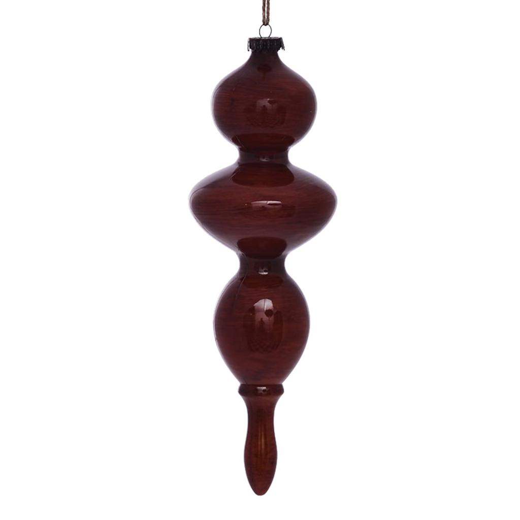 14" Copper Wood Grain Finial Ornament (3 pack) 1