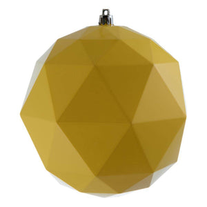 6" Yellow Shiny Geometric Ball Ornament (4 pack) 1