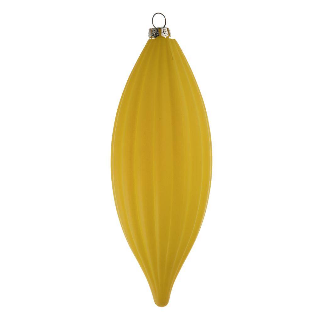 8" Yellow Matte Line Finial Ornament (4 pack) 1