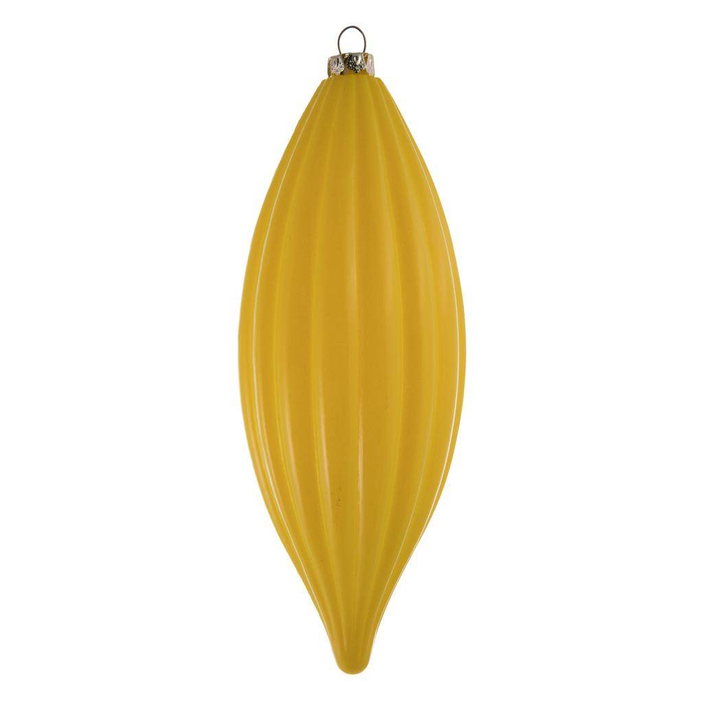 8" Yellow Shiny Line Finial Ornament (4 pack) 1