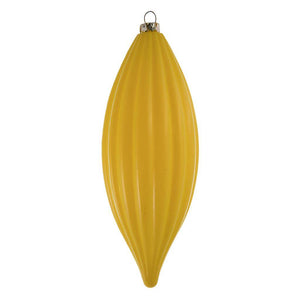 8" Yellow Shiny Line Finial Ornament (4 pack) 1