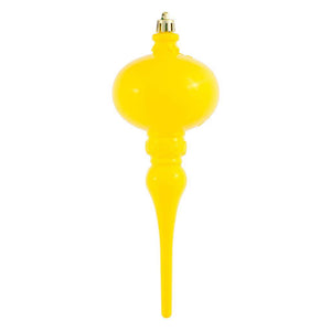 8" Yellow Shiny Finial Ornament (3 pack) 1