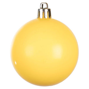 3" Yellow Shiny Ball Ornament (12 pack) 1